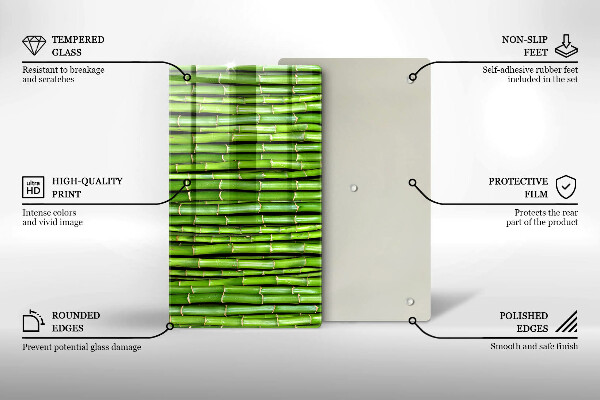 Skleněná deska do kuchyně Přírodní bambusy