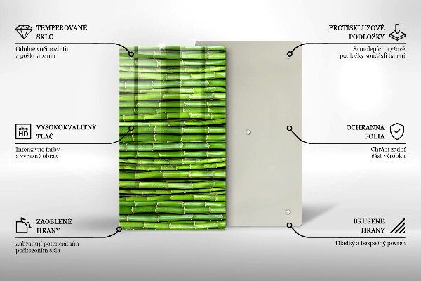 Skleněná deska do kuchyně Přírodní bambusy