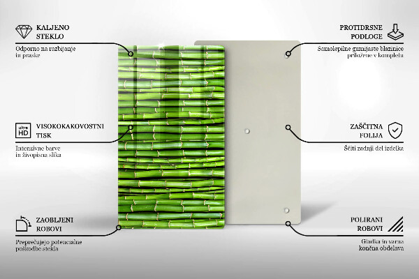 Skleněná deska do kuchyně Přírodní bambusy