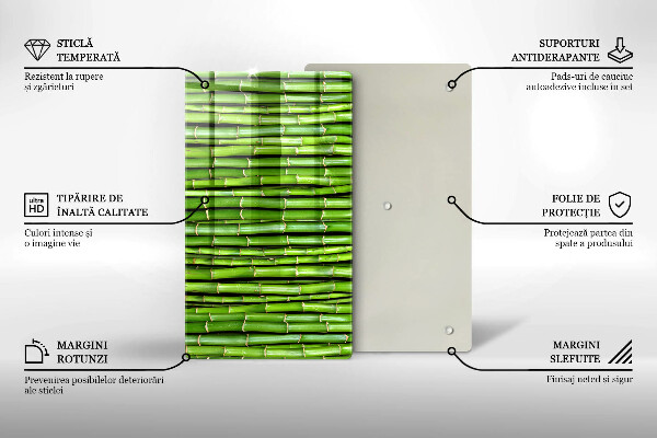 Skleněná deska do kuchyně Přírodní bambusy