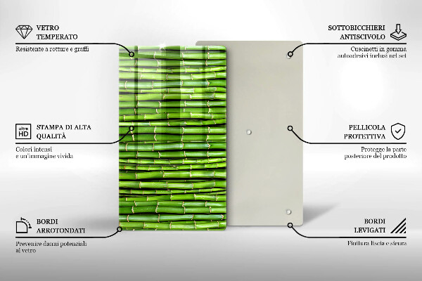 Skleněná deska do kuchyně Přírodní bambusy