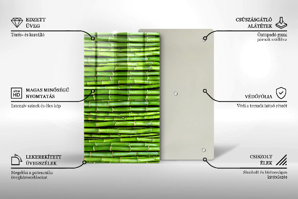 Skleněná deska do kuchyně Přírodní bambusy