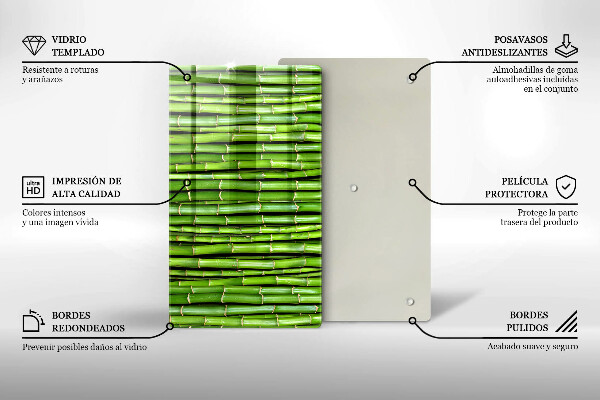 Skleněná deska do kuchyně Přírodní bambusy