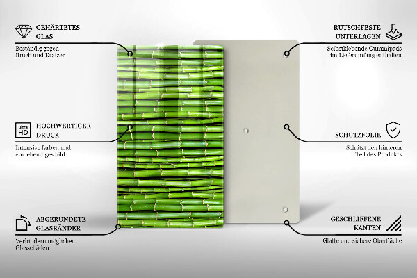 Skleněná deska do kuchyně Přírodní bambusy