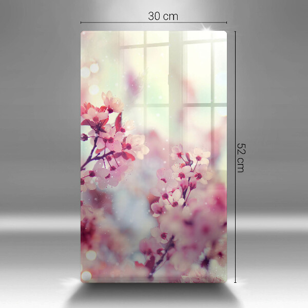 Skleněná deska do kuchyně Jarní růžové květy