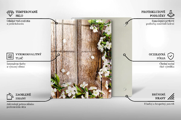 Skleněná deska do kuchyně Slunečnice na prknech