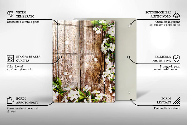 Skleněná deska do kuchyně Slunečnice na prknech