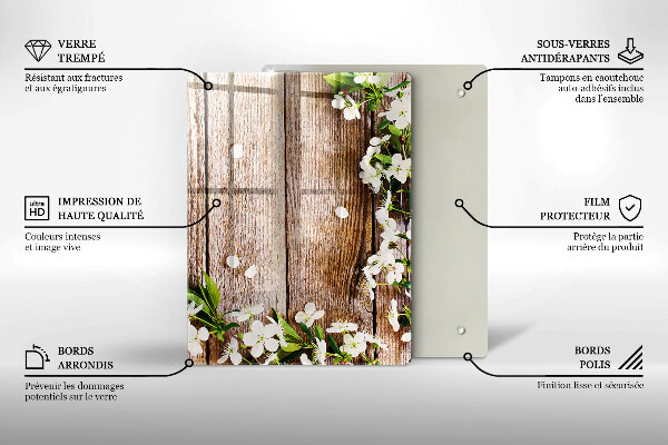 Skleněná deska do kuchyně Slunečnice na prknech