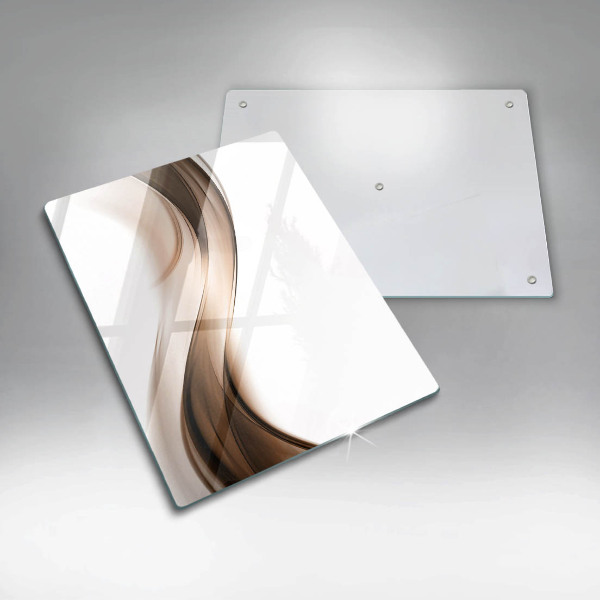 Skleněná deska do kuchyně Abstraktní hnědé čáry