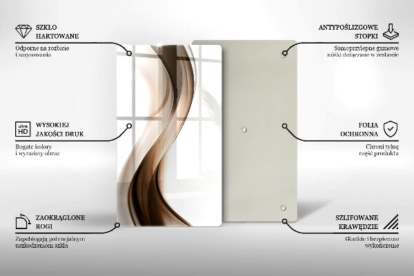 Skleněná deska do kuchyně Abstraktní hnědé čáry