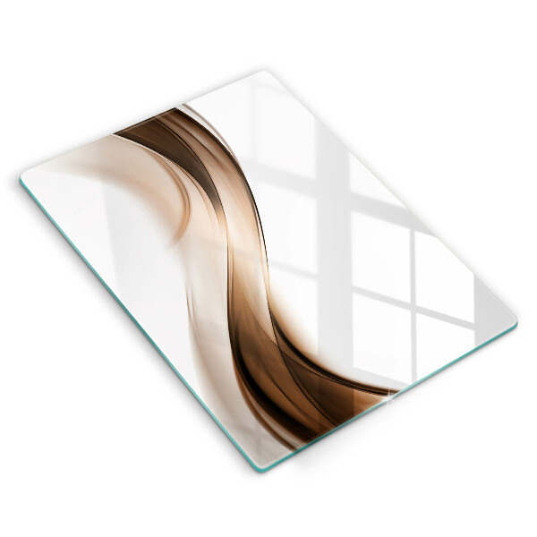 Skleněná deska do kuchyně Abstraktní hnědé čáry