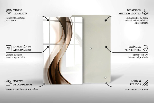 Skleněná deska do kuchyně Abstraktní hnědé čáry