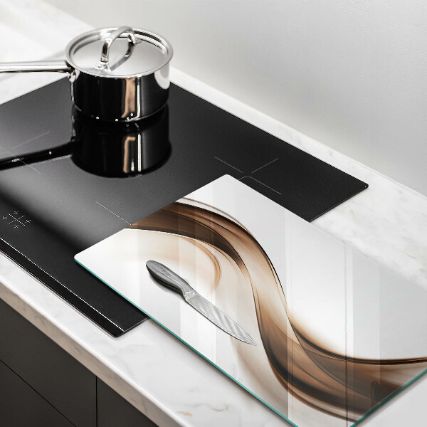 Skleněná deska do kuchyně Abstraktní hnědé čáry