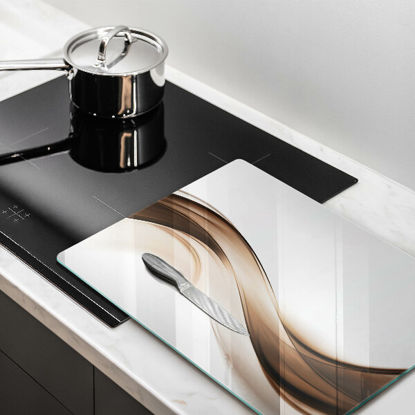 Skleněná deska do kuchyně Abstraktní hnědé čáry