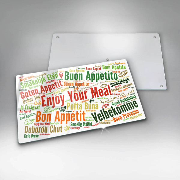 Krájecí prkénko skleněné Titulky jazyky dobré chuti