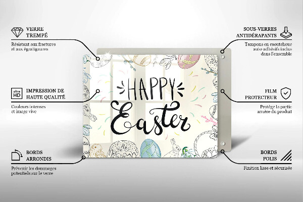 Krájecí prkénko skleněné Happy easter