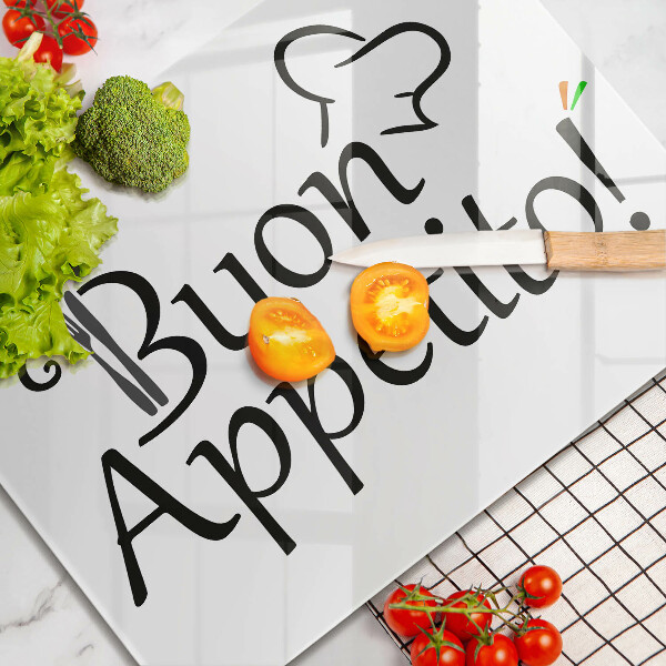 Krájecí prkénko skleněné Buon appetito!