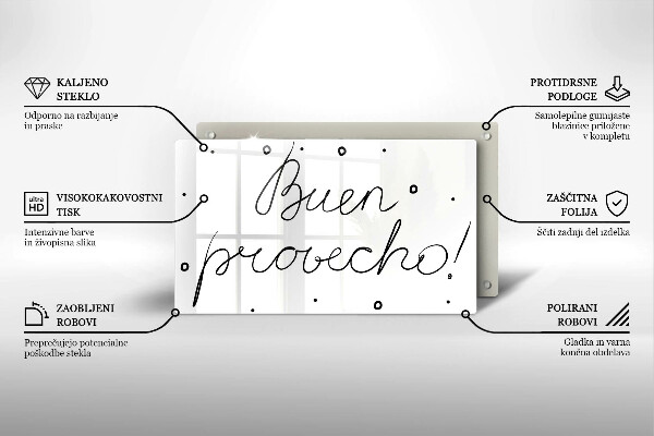 Krájecí prkénko skleněné Buen provecho!