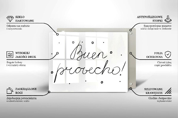 Krájecí prkénko skleněné Buen provecho!