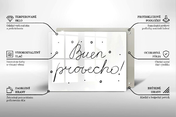 Krájecí prkénko skleněné Buen provecho!
