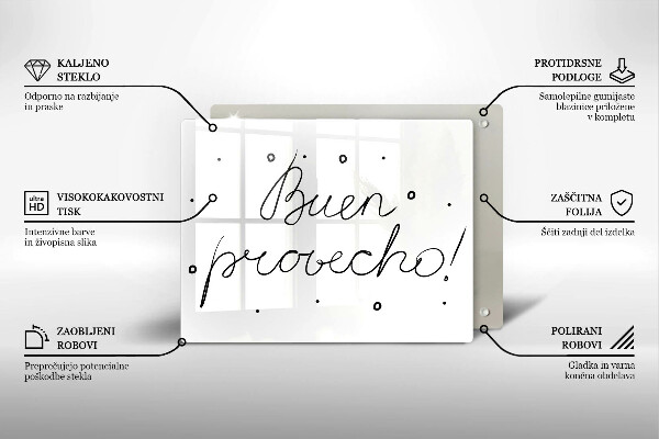 Krájecí prkénko skleněné Buen provecho!