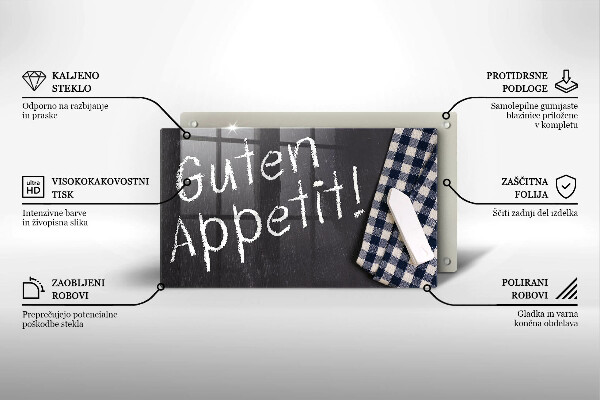 Skleněná deska do kuchyně Guten appetit!