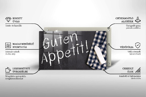 Skleněná deska do kuchyně Guten appetit!