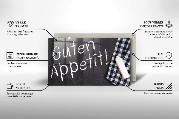 Skleněná deska do kuchyně Guten appetit!