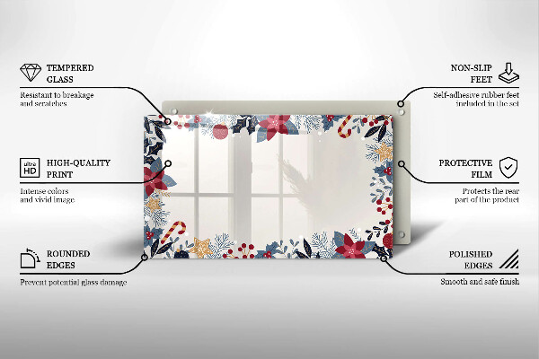 Krájecí prkénko skleněné Vánoční dekorace