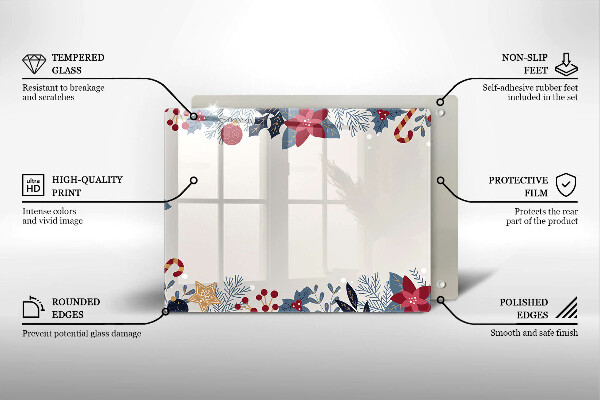 Krájecí prkénko skleněné Vánoční dekorace