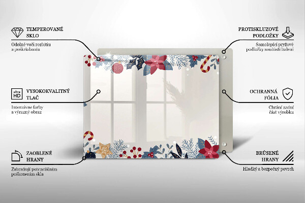 Krájecí prkénko skleněné Vánoční dekorace