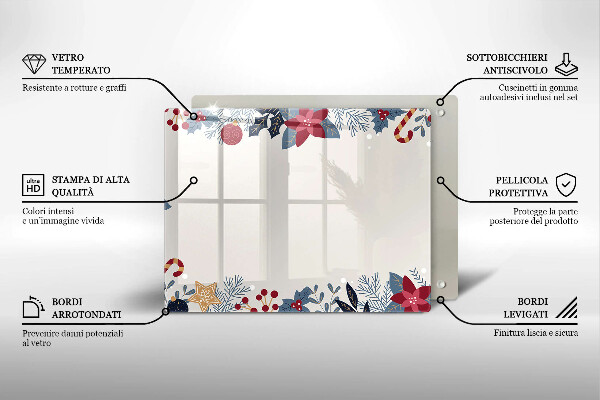 Krájecí prkénko skleněné Vánoční dekorace