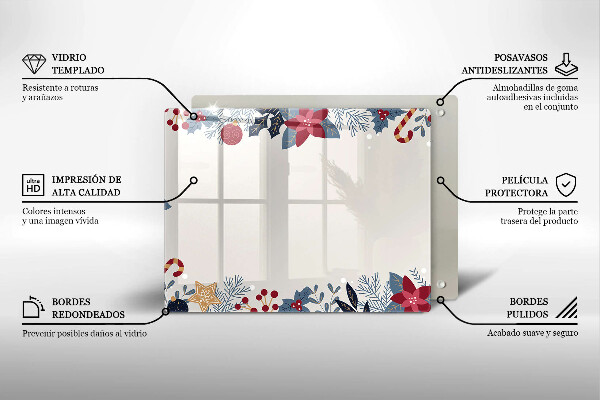 Krájecí prkénko skleněné Vánoční dekorace