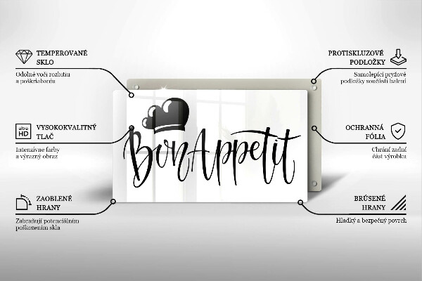 Krájecí prkénko skleněné Bon appetit