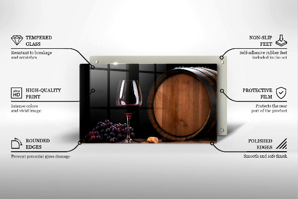 Krájecí prkénko skleněné Sudová sklenice na víno