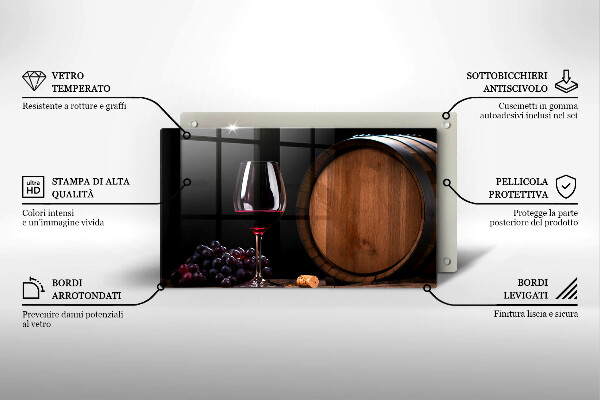 Krájecí prkénko skleněné Sudová sklenice na víno