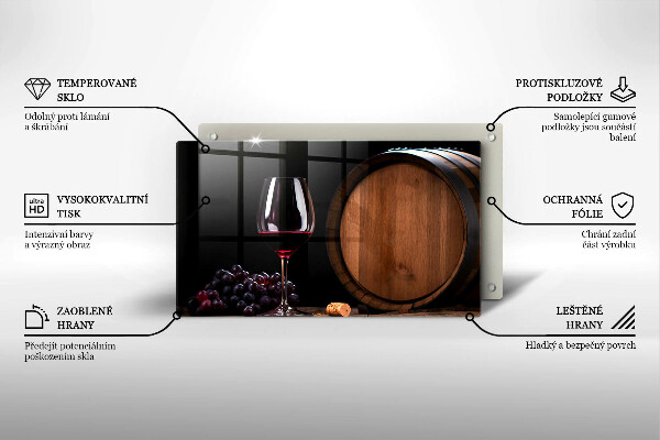 Krájecí prkénko skleněné Sudová sklenice na víno