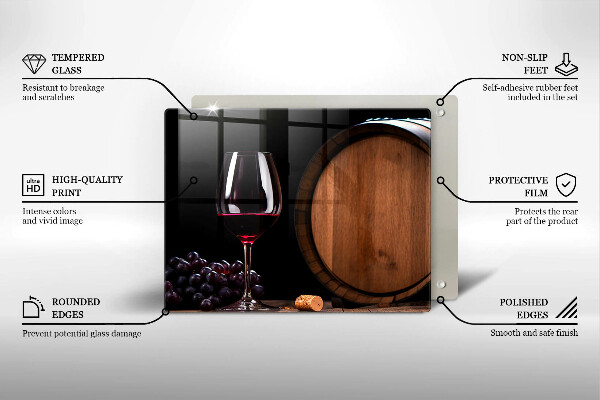 Krájecí prkénko skleněné Sudová sklenice na víno