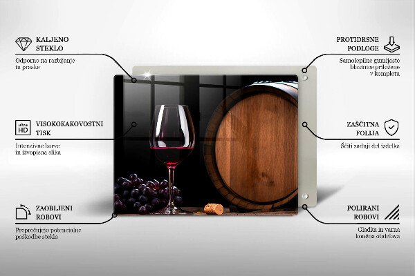 Krájecí prkénko skleněné Sudová sklenice na víno