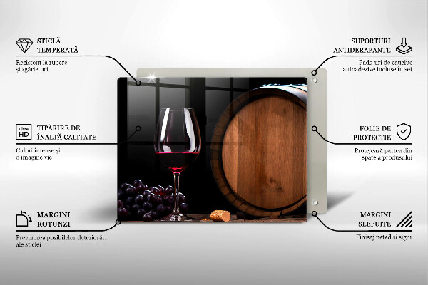 Krájecí prkénko skleněné Sudová sklenice na víno