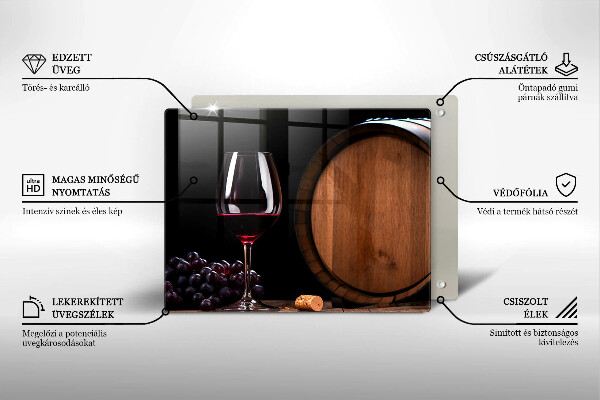 Krájecí prkénko skleněné Sudová sklenice na víno