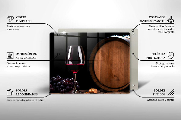 Krájecí prkénko skleněné Sudová sklenice na víno