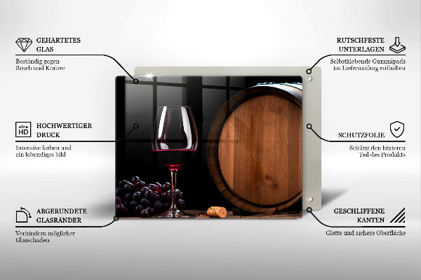 Krájecí prkénko skleněné Sudová sklenice na víno