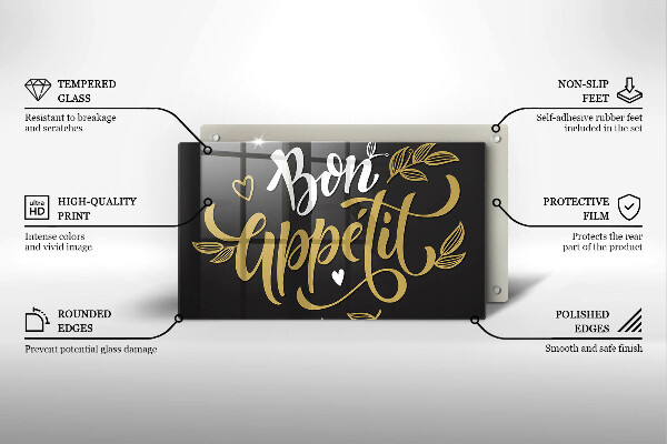 Krájecí prkénko skleněné Bon appetit