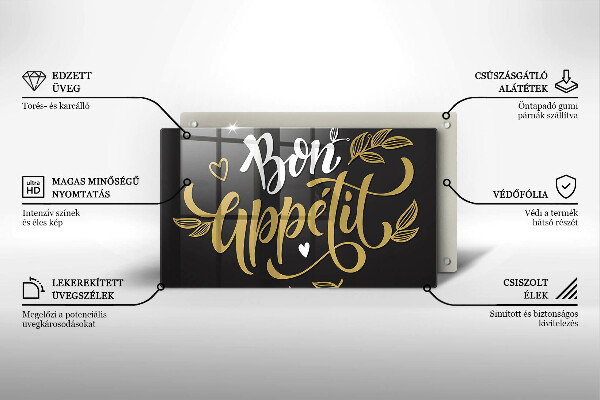 Krájecí prkénko skleněné Bon appetit