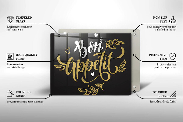 Krájecí prkénko skleněné Bon appetit