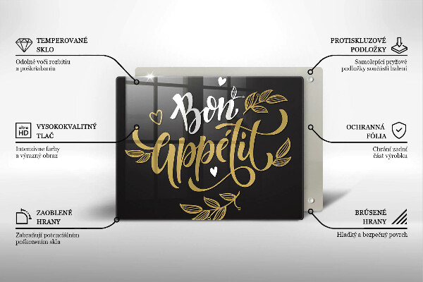 Krájecí prkénko skleněné Bon appetit