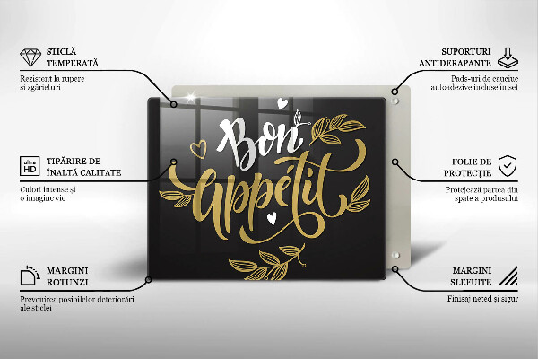 Krájecí prkénko skleněné Bon appetit