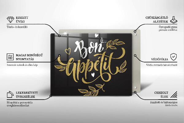 Krájecí prkénko skleněné Bon appetit