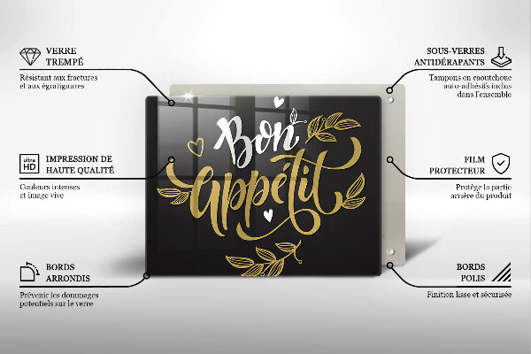 Krájecí prkénko skleněné Bon appetit